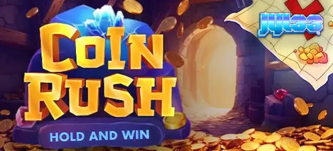 Coin Rush slot game interface na may 3x3 grid at mga barya